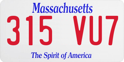 MA license plate 315VU7