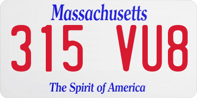 MA license plate 315VU8