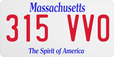 MA license plate 315VV0
