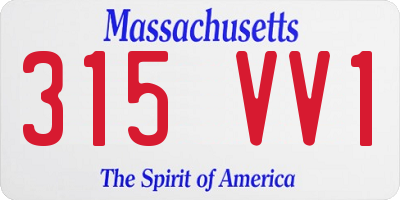 MA license plate 315VV1