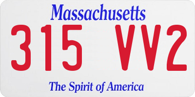 MA license plate 315VV2