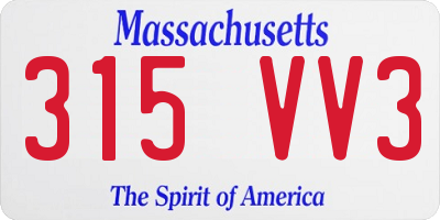 MA license plate 315VV3