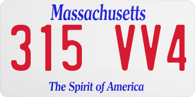 MA license plate 315VV4
