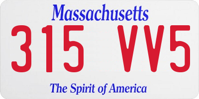 MA license plate 315VV5