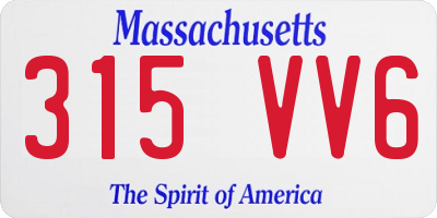 MA license plate 315VV6