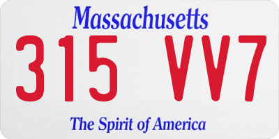 MA license plate 315VV7
