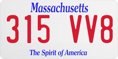 MA license plate 315VV8