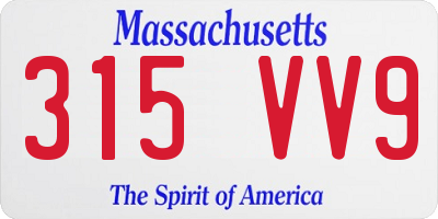 MA license plate 315VV9