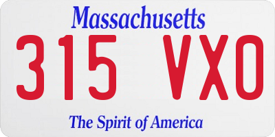 MA license plate 315VX0