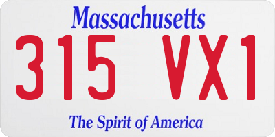 MA license plate 315VX1