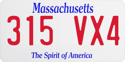MA license plate 315VX4