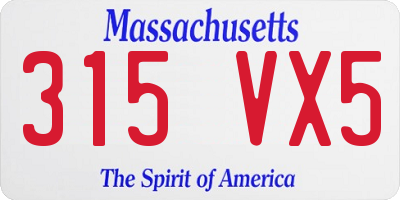 MA license plate 315VX5