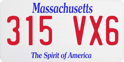 MA license plate 315VX6