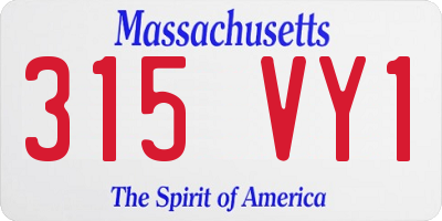 MA license plate 315VY1