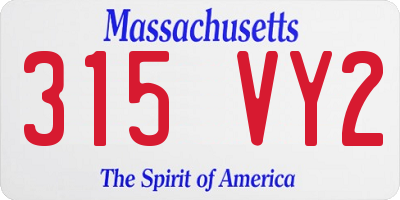 MA license plate 315VY2