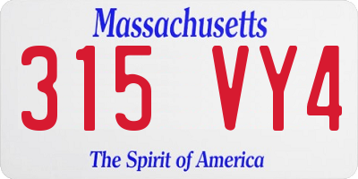 MA license plate 315VY4