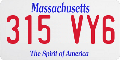MA license plate 315VY6