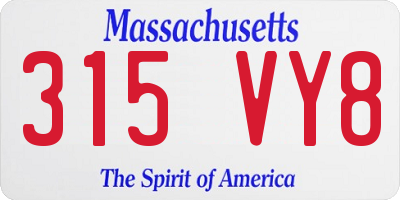 MA license plate 315VY8