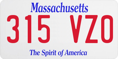 MA license plate 315VZ0