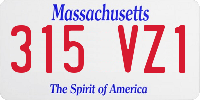 MA license plate 315VZ1