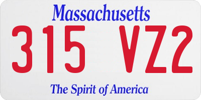 MA license plate 315VZ2
