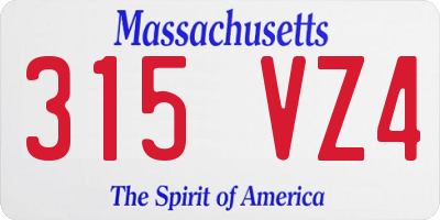 MA license plate 315VZ4