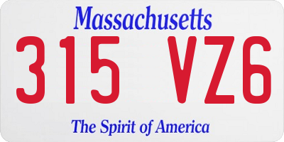 MA license plate 315VZ6