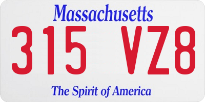 MA license plate 315VZ8