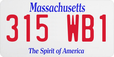 MA license plate 315WB1