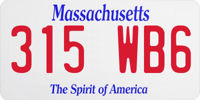 MA license plate 315WB6