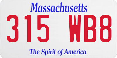 MA license plate 315WB8
