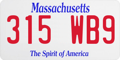 MA license plate 315WB9
