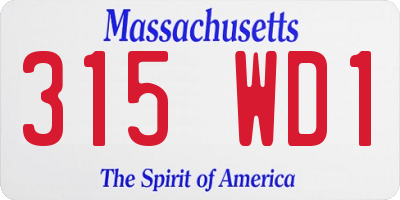 MA license plate 315WD1