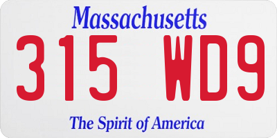 MA license plate 315WD9