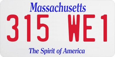 MA license plate 315WE1