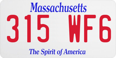 MA license plate 315WF6