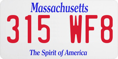 MA license plate 315WF8