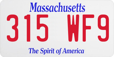 MA license plate 315WF9