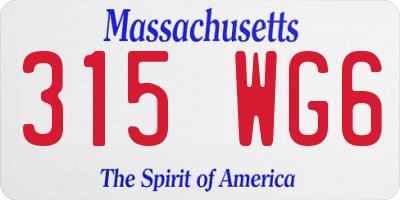 MA license plate 315WG6