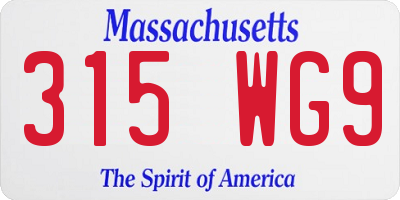 MA license plate 315WG9