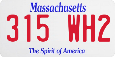 MA license plate 315WH2
