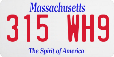 MA license plate 315WH9