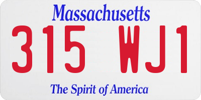 MA license plate 315WJ1