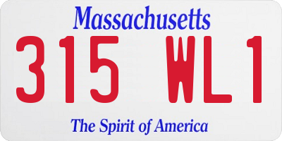 MA license plate 315WL1