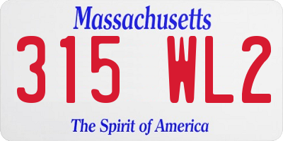 MA license plate 315WL2