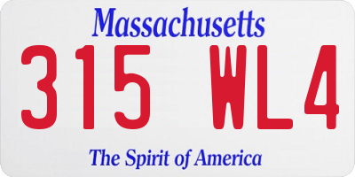 MA license plate 315WL4