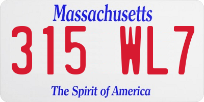 MA license plate 315WL7
