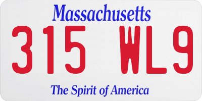 MA license plate 315WL9