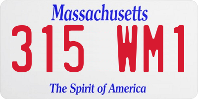 MA license plate 315WM1