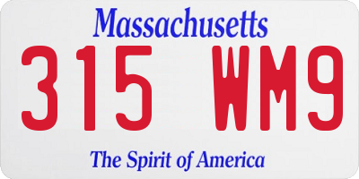 MA license plate 315WM9